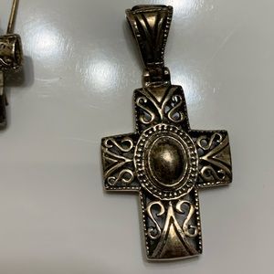 💥Vintage Byzantine style sterling silver cross pendant
